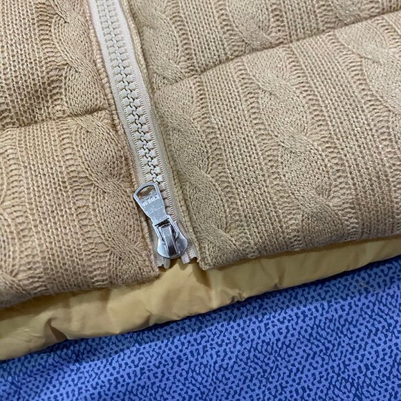 Polo Ralph Lauren Tan Cable Knit Puffer Jacket - Picture 5 of 13